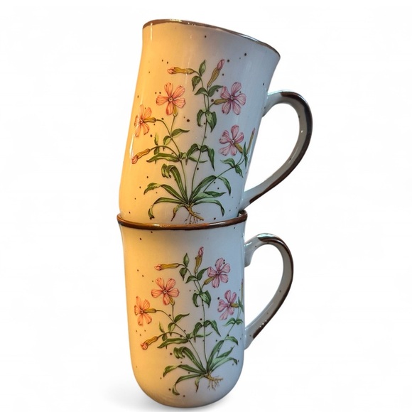 Vintage Set of Wild Pink No. 101 Japan Floral Mugs - Picture 6 of 11